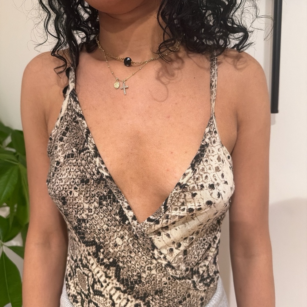 Forever 21 Snake Print Bodysuit